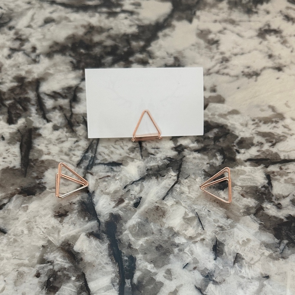 Copper/Rose Gold Triangle Place Card Holders - set of 118